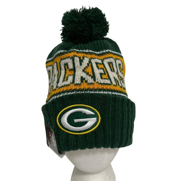 Green Bay Packers New Era NFL Knit Beanie With Removable Pom Football Athleisure - Picture 4 of 7
